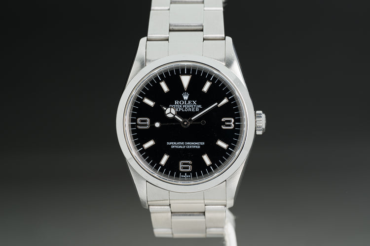 1997 Rolex 14270 Explorer 1 "Swiss Only" Luminova Dial Original Caseback Sticker