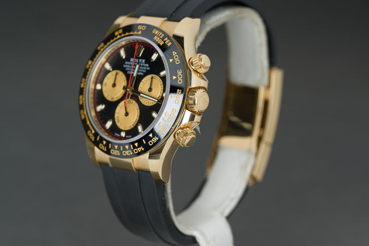 2023 Rolex 116518LN 18K Yellow Gold Daytona Rubber Bracelet Full Set