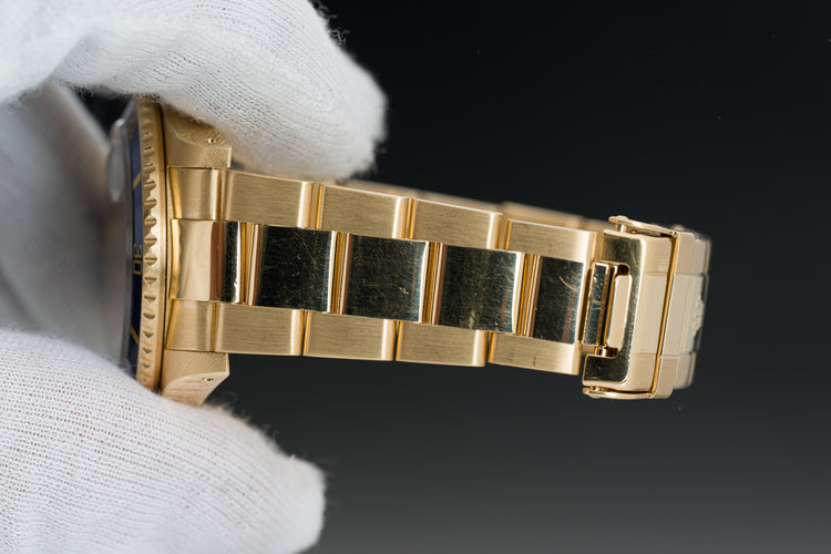 1991 18k Rolex 16618 Blue Dial Submariner