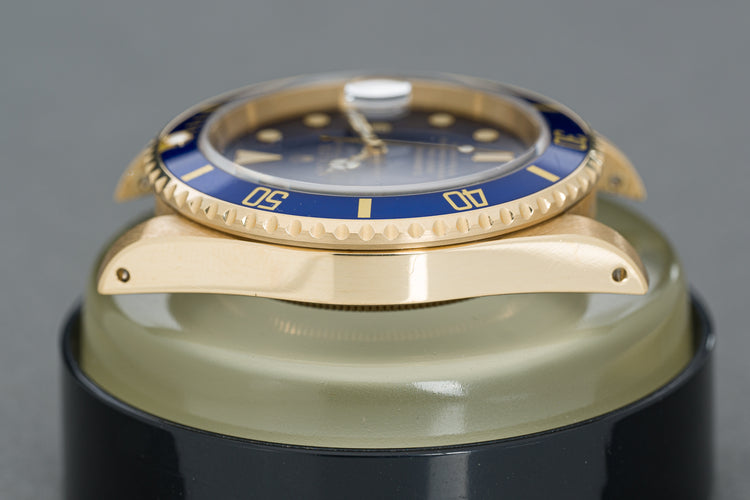 1991 18k Rolex 16618 Blue Dial Submariner