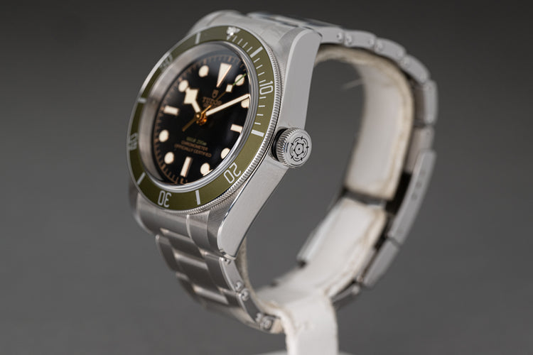 2022 Tudor "Harrod's" Black Bay 41 Green Bezel Full Set & Nato Strap