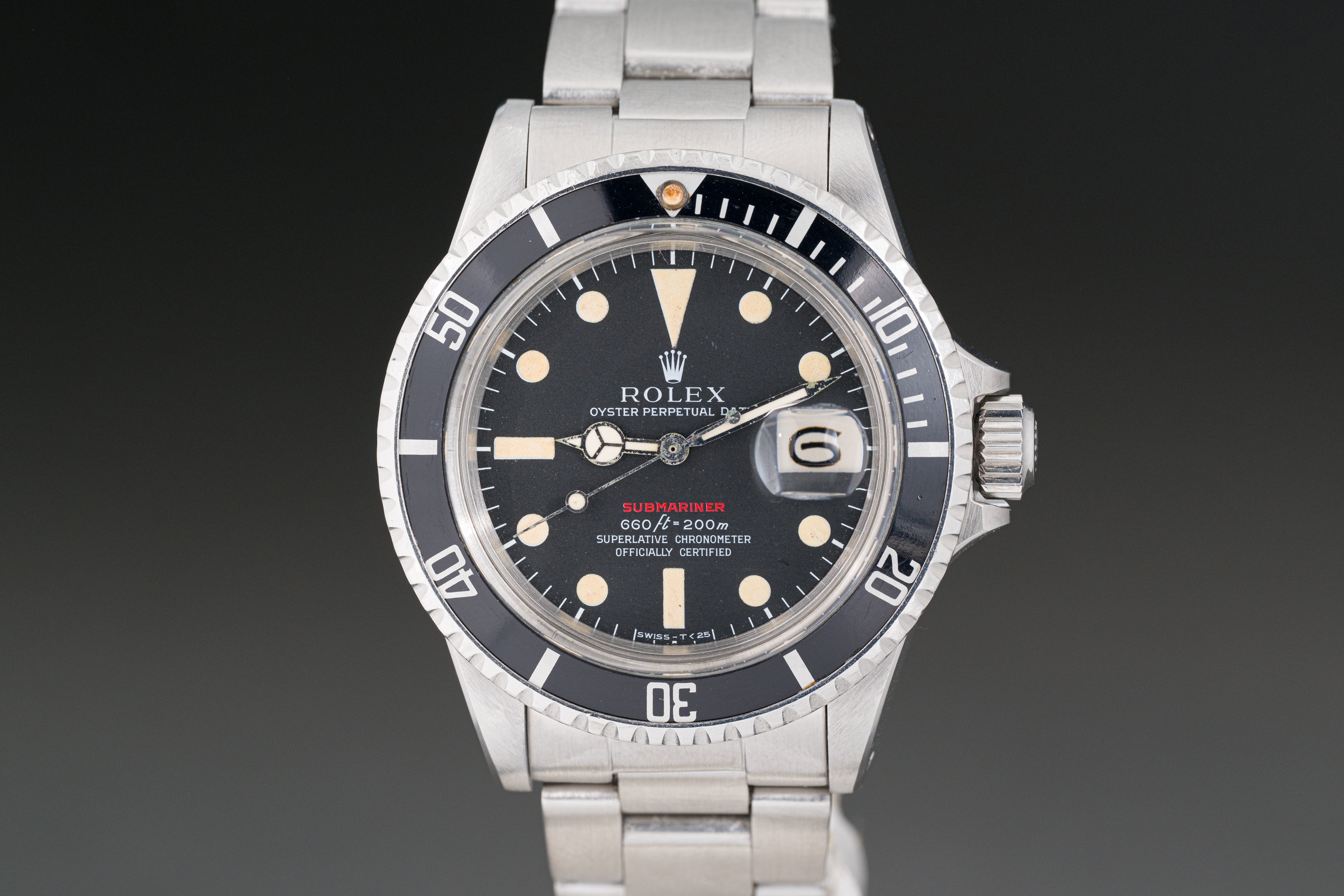 HQ Milton - Rolex Red Submariner 1680 MK Dial Creamy Lume Plots & Hands, Inventory #A5180, For Sale