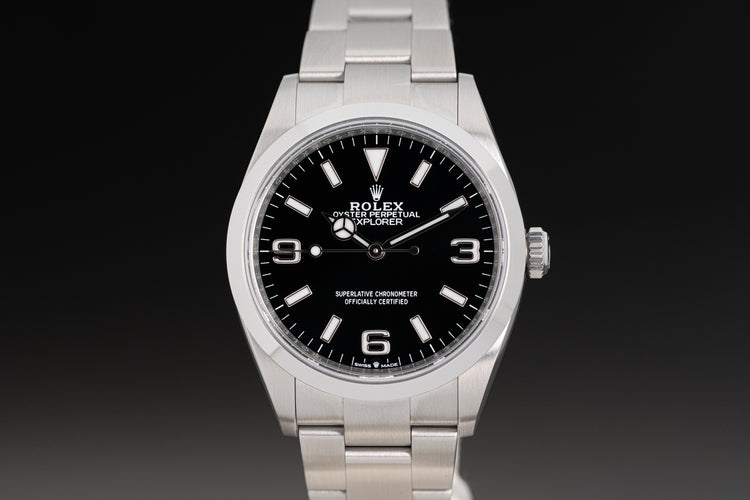 2022 Rolex Explorer 124270 Box, Card, Hangtags, & Booklets