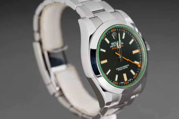 2015 Rolex Milgauss 11640GV Green Crystal Box, Card, Booklets, Hangtag