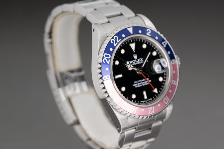 1996 Rolex GMT-Master 16700 Faded Pepsi Bezel Box & Papers