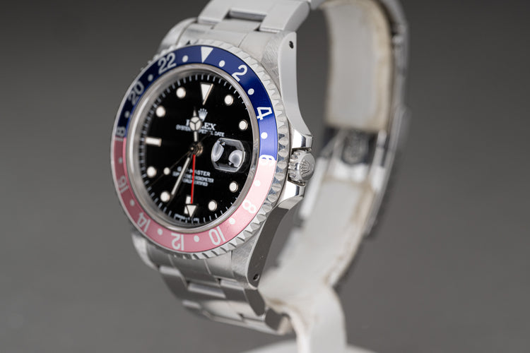 1996 Rolex GMT-Master 16700 Faded Pepsi Bezel Box & Papers