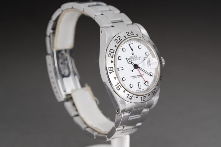 1996 Rolex Explorer II 16570 Polar Tritium Dial Box, Papers & Hangtag