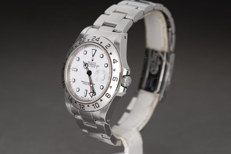 1996 Rolex Explorer II 16570 Polar Tritium Dial Box, Papers & Hangtag