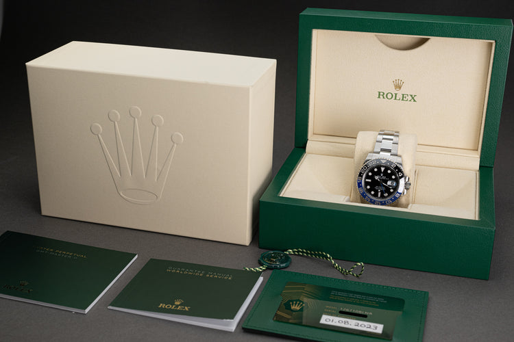 2023 Rolex 126710BLNR GMT-Master II "Batman" Box, Card, Booklets & Hangtag