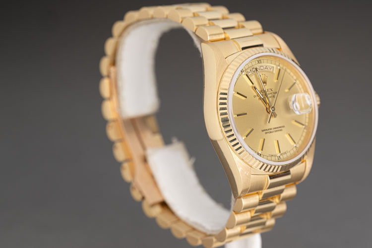 1987 Rolex 18038 18K Day-Date Champagne dial