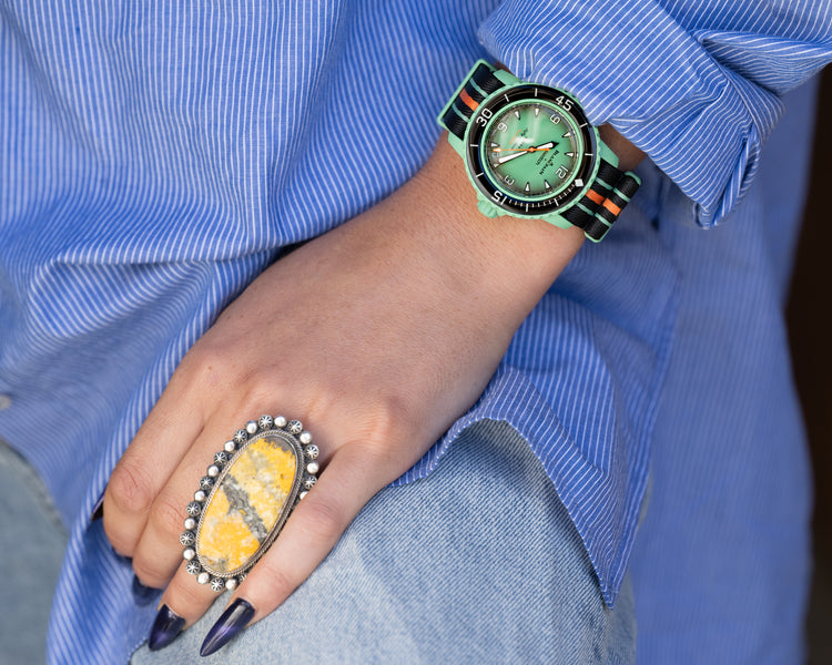 2023 Blancpain Bioceramic Swatch Fifty Fathoms "Indian Ocean" Full Set