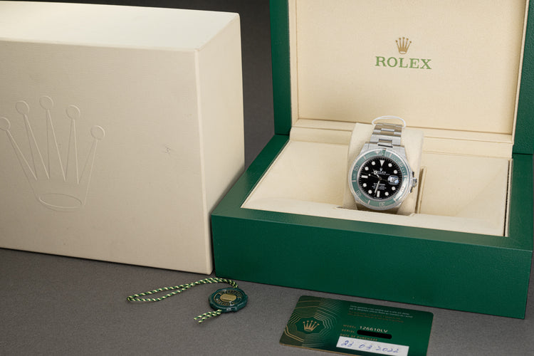 2022 Rolex Submariner 126610LV "Starbucks" Box, Card & Hangtag