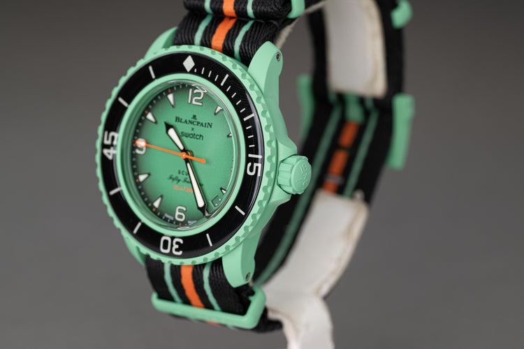 2023 Blancpain Bioceramic Swatch Fifty Fathoms "Indian Ocean" Full Set