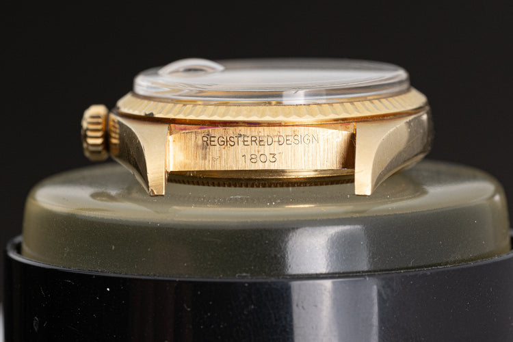 1973 Rolex Day-Date 1803 Pie Pan no Lume Champagne dial w/ Papers & Booklet