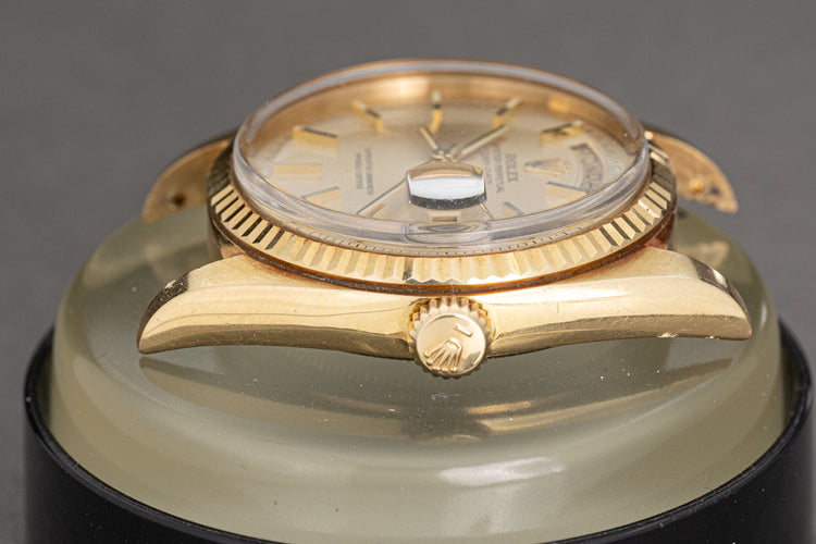 1973 Rolex Day-Date 1803 Pie Pan no Lume Champagne dial w/ Papers & Booklet