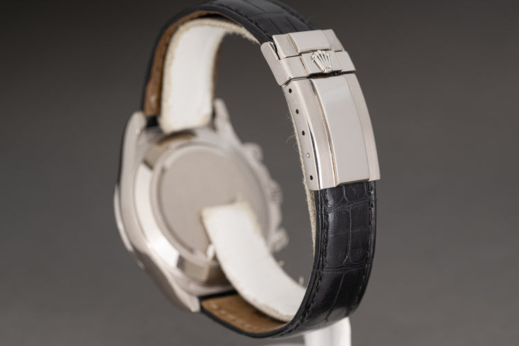 2002 Rolex 116519 18K White Gold Daytona "Sodalite" Dial Deployment Clasp with Box