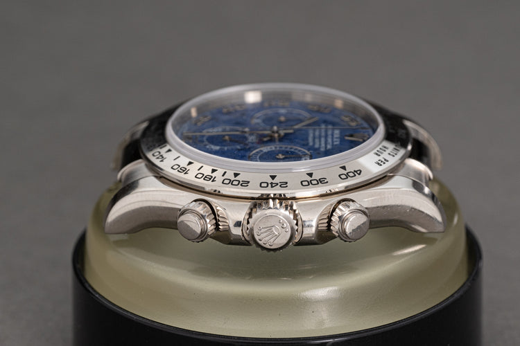 2002 Rolex 116519 18K White Gold Daytona "Sodalite" Dial Deployment Clasp with Box