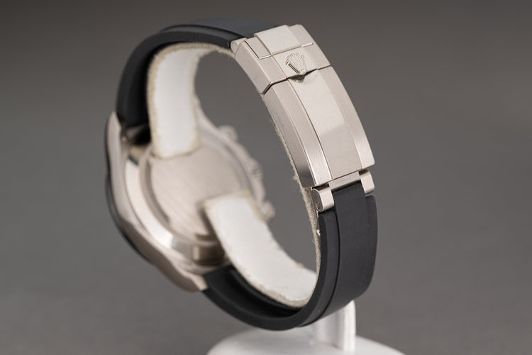 2023 Rolex 18k White Gold Daytona 116519LN OysterFlex Silver Dial Full Set