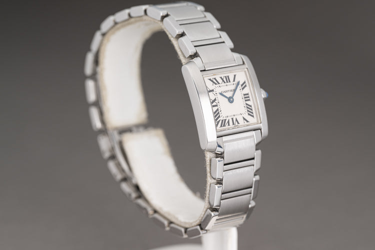 1997 CARTIER W51008Q3 Tank Francaise "Small" Certificate & Cartier Box