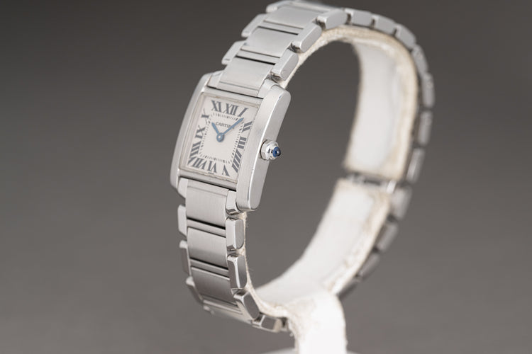 1997 CARTIER W51008Q3 Tank Francaise "Small" Certificate & Cartier Box