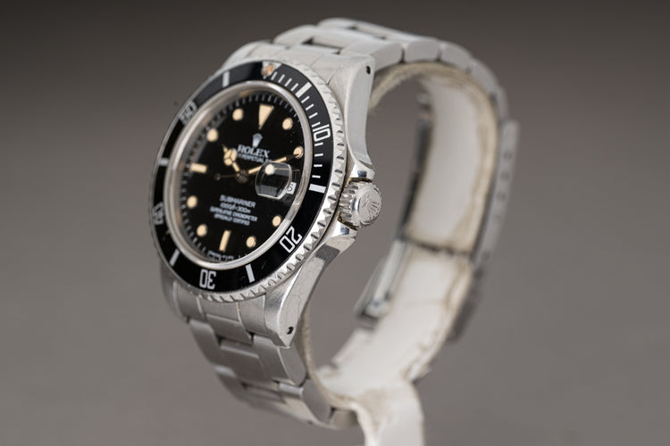 1984 Rolex Submariner "USMC" 16800 Creamy Patina Hands & Lume Plots w/ Box