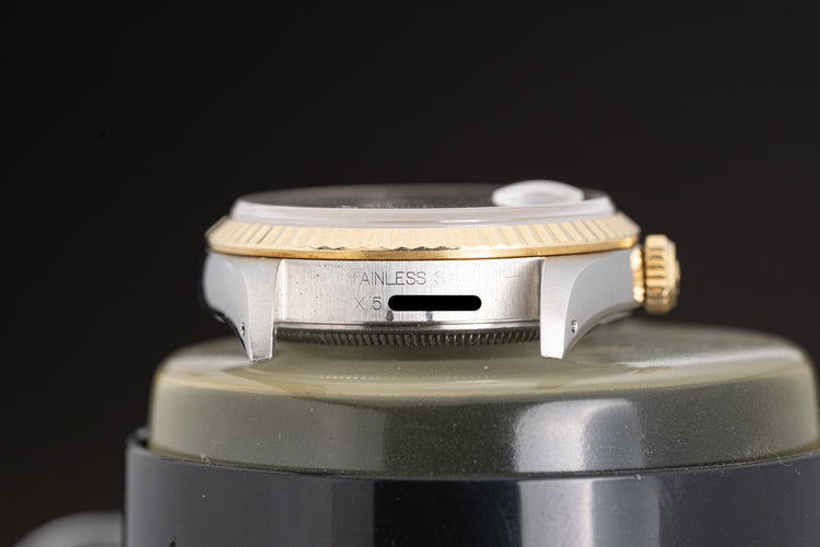 1991 Rolex 18k/St Datejust 16233 Blue Stick Dial Gold hands & Tritium Lume Plots