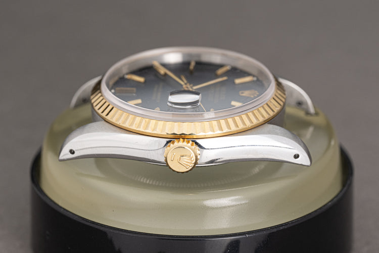 1991 Rolex 18k/St Datejust 16233 Blue Stick Dial Gold hands & Tritium Lume Plots