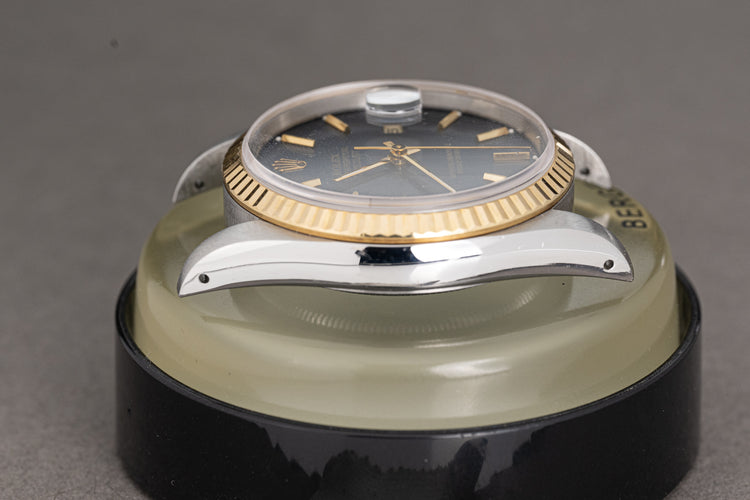 1991 Rolex 18k/St Datejust 16233 Blue Stick Dial Gold hands & Tritium Lume Plots