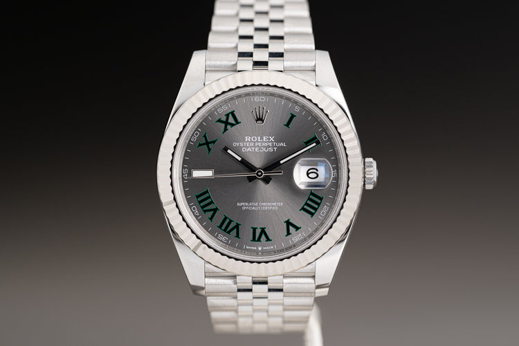 2023 Rolex St/St 126334 Wimbledon 41mm Datejust Jubilee Bracelet Full Set