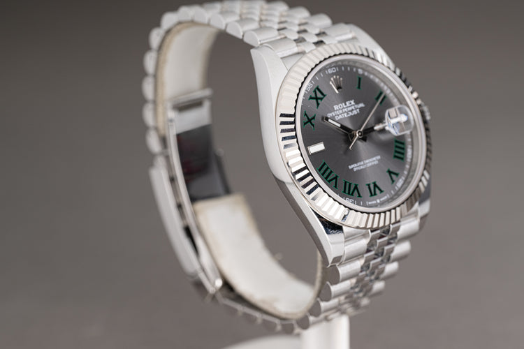 2023 Rolex St/St 126334 Wimbledon 41mm Datejust Jubilee Bracelet Full Set
