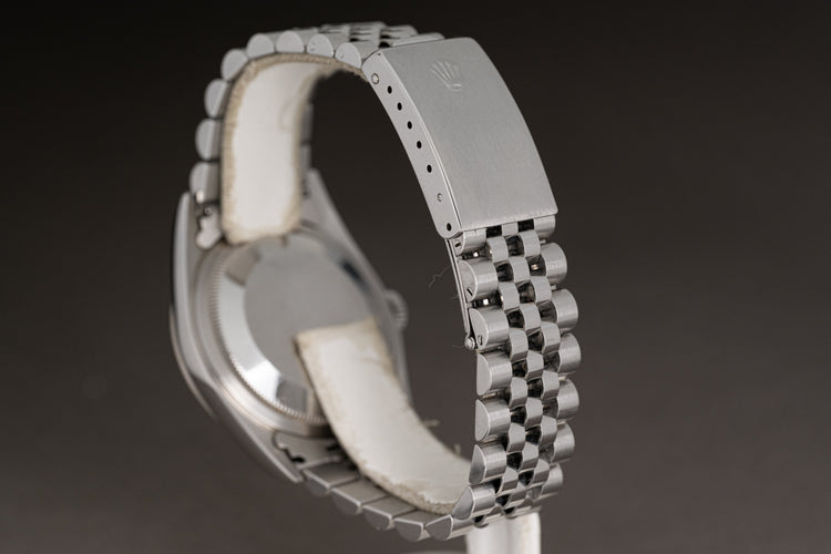 1994 Rolex Datejust 16234 Tropical Silver Stick Dial Fluted Bezel & Jubilee Bracelet