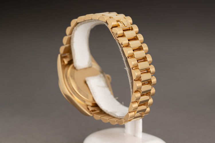 1995 Rolex Day-Date 18238 Black Tapestry Dial with Booklets, Rolex Service Pouch, Hang Tag