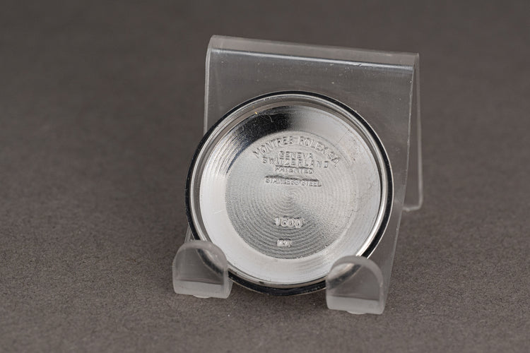 1971 Rolex Date Model 1500 with Gray Dial, Gilt Hands, Gilt Baton Markers on Strap with Service Papers