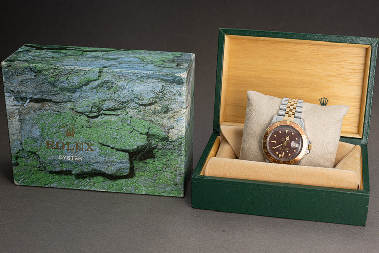 1971 Rolex 18k/ST 1675 GMT Master Brown Nipple dial Jubilee Bracelet w/ Box