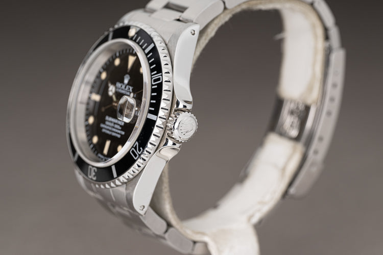 1990 Rolex Submariner 16610 Creamy Tritium Lume Plots & Hands, Box & Hangtag