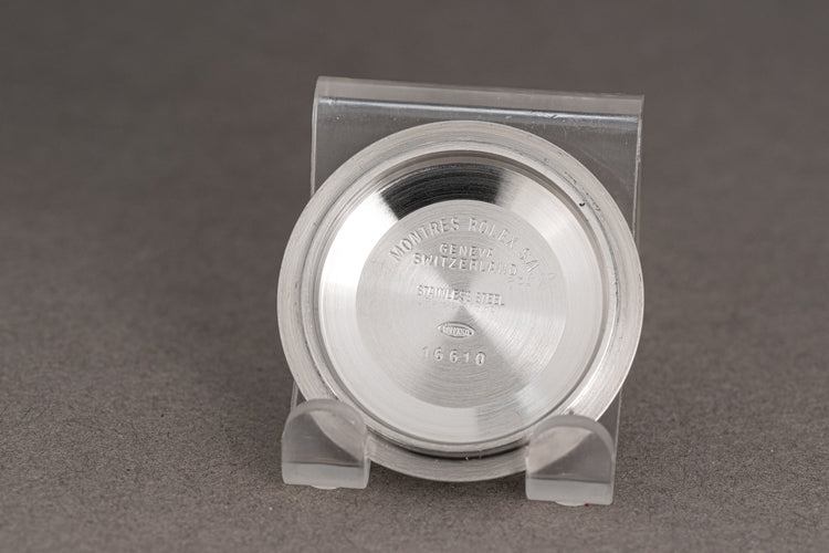 1990 Rolex Submariner 16610 Creamy Tritium Lume Plots & Hands, Box & Hangtag