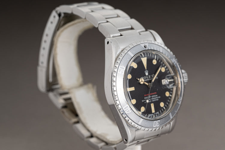 1972 Rolex Red Submariner 1680 MK 4 Dial Faded Bezel Insert Creamy Hands & Lume Plots