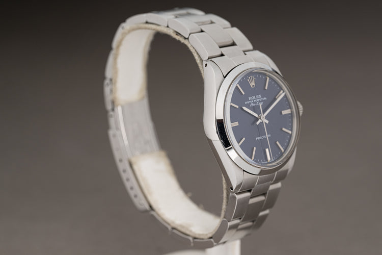 1987 Rolex Oyster Perpetual Air King 5500 Blue Dial Smooth Bezel