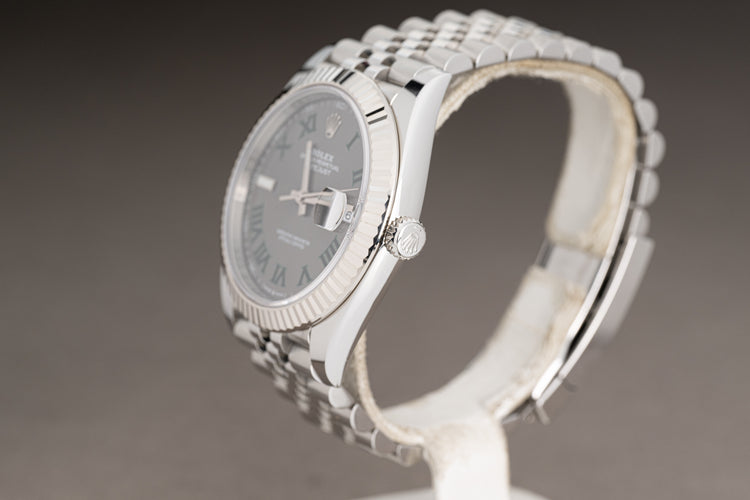 2021 Rolex 41mm "Wimbledon" St/St Datejust on Jubilee Box, Booklets, Card & Hangtags