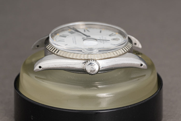 1977 Rolex Datejust White Roman Dial Pumpkin Hour Markers Jubilee Bracelet