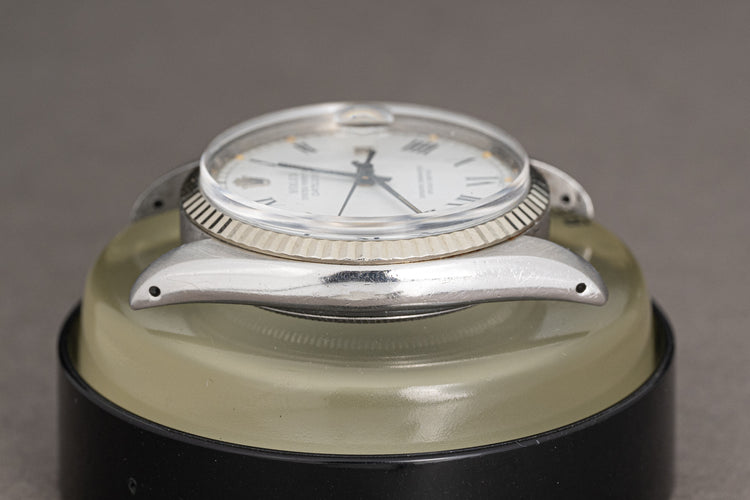 1977 Rolex Datejust White Roman Dial Pumpkin Hour Markers Jubilee Bracelet