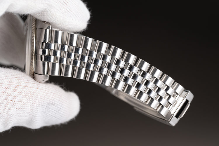 1977 Rolex Datejust White Roman Dial Pumpkin Hour Markers Jubilee Bracelet