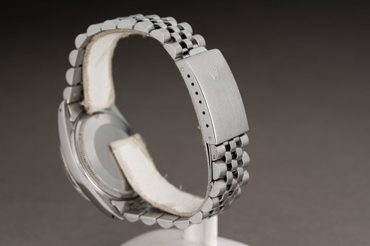 1977 Rolex Datejust White Roman Dial Pumpkin Hour Markers Jubilee Bracelet