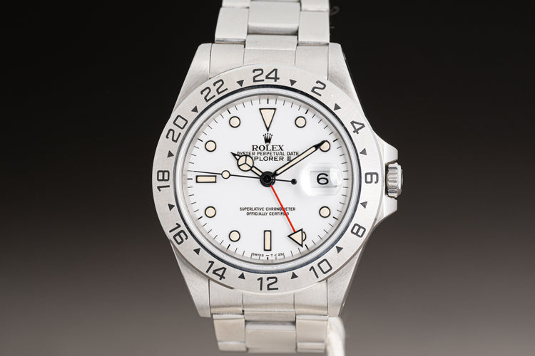 1990 Rolex 16570 Explorer II Creamy Hands & Lume w/ Box, Papers, Hang Tag & Wallet