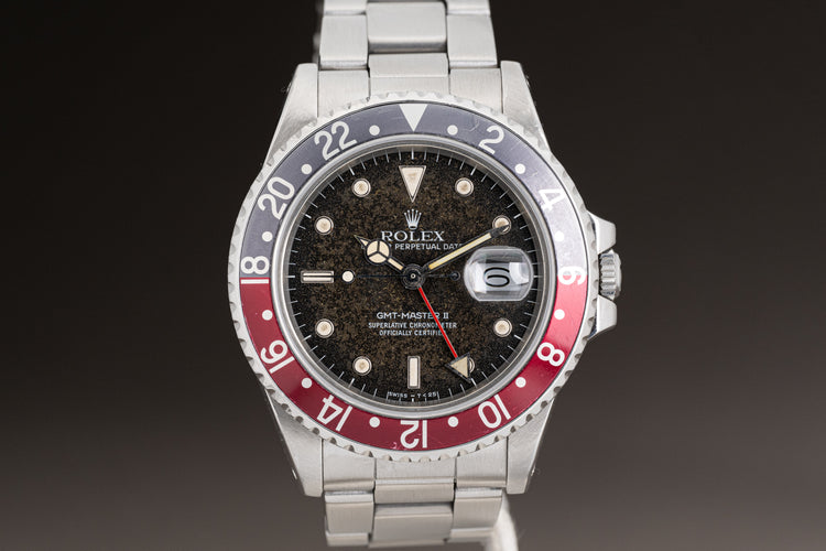 1987 Rolex 16760 "Fat Lady" GMT Master II Tropical Tritium Dial w/ Box, Wallet, Booklet & Chronotag