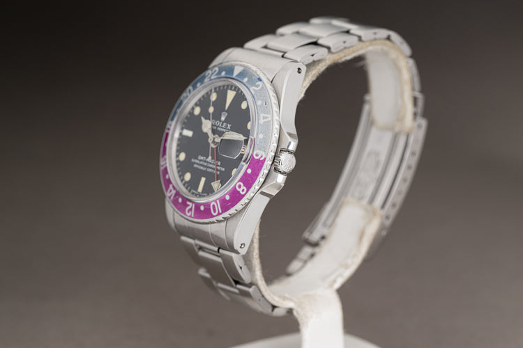 1968 Rolex GMT Master 1675 Mk 1 Dial Long E with Fuchsia Insert