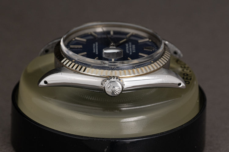 1971 Rolex Datejust 1601 Blue Dial Creamy Tritium Markers Jubilee Bracelet