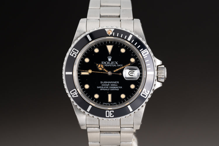 1984 Rolex Submariner 16800 Glossy Dial White Gold Surround Markers Creamy Lume Plots & Hands