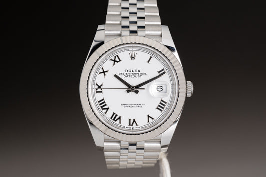 2024 Rolex 41mm Datejust 126334 White Roman Dial Jubilee Bracelet W/ Box, Card & Chronotag