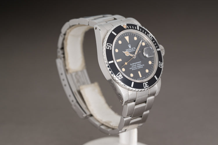 1984 Rolex Submariner 16800 Glossy Dial White Gold Surround Markers Creamy Lume Plots & Hands